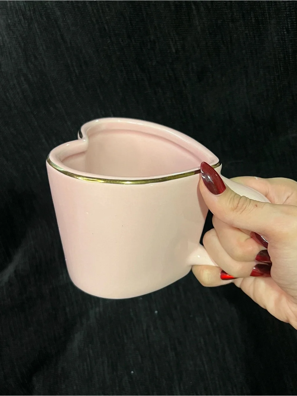 Threshold Pink Heart Rim Ceramic Mug with Gold Trim